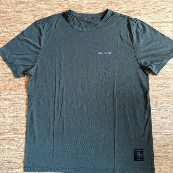 Roark Run Amok Shirt Mens Large Green Drirelease Performance Running Tee - Picture 1 of 6